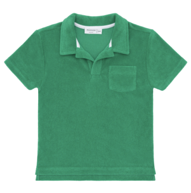 Boys Bermuda Green French Terry Polo