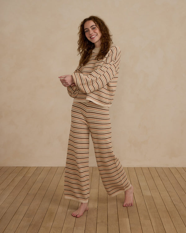 KNIT WIDE LEG PANT | HONEYCOMB STRIPE