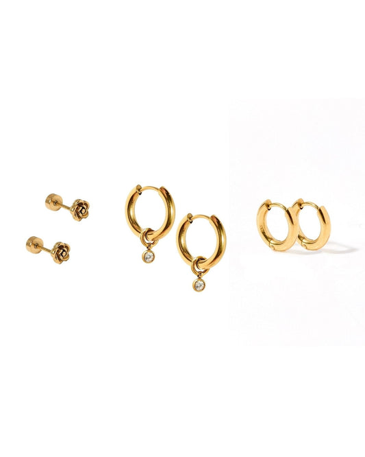 Huggie & Screwback Stud Set - Portland