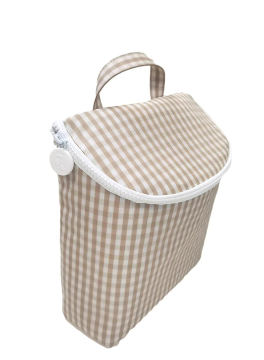 Gingham Khaki Insulated Lunch Bag