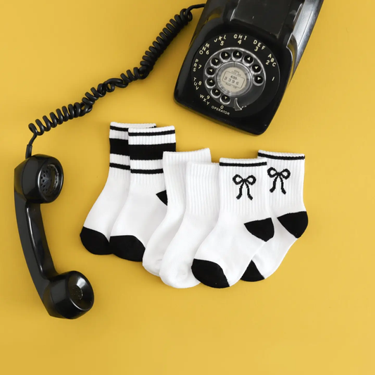 Crew Socks 3-Pack | White & Black