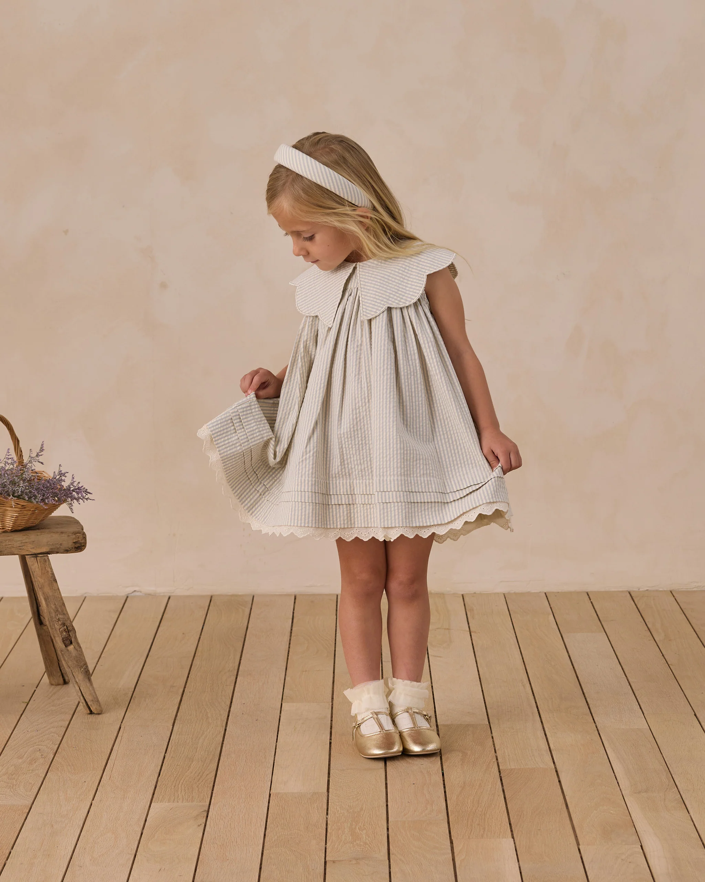 PADDED HEADBAND || SKY STRIPE SEERSUCKER