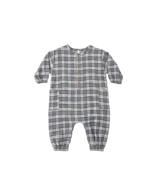 RELAXED WOVEN JUMPSUIT || WINTER PLAID