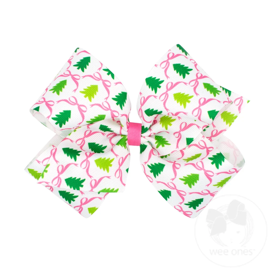 King Bow | Pink Christmas Tree Print
