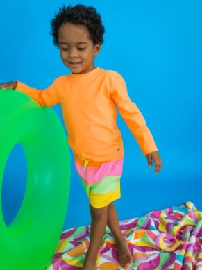 Performance Hybrid Swim Trunks | Neon Citrus Color Block