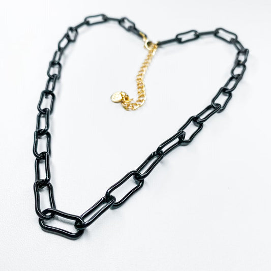Link Black Necklace