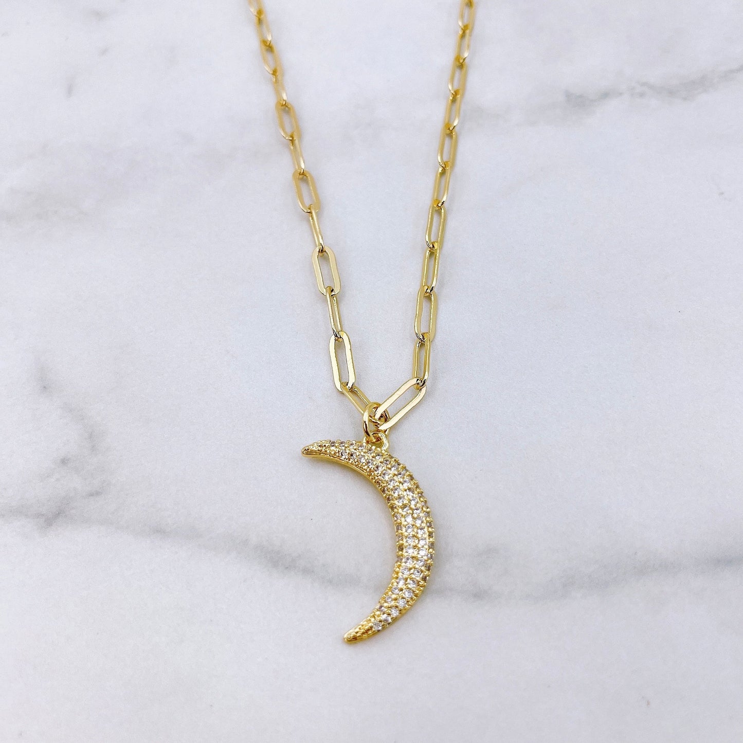 Moon Link Gold Necklace