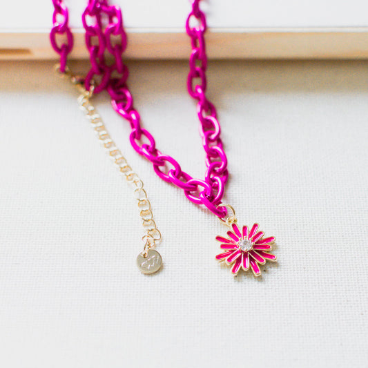 Daisy Necklace | Hot Pink
