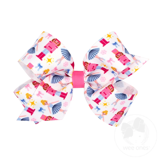Medium Bow | Pink Nutcracker Print