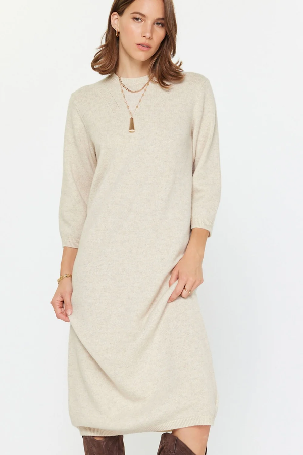 Oatmeal Midi Sweater Dress