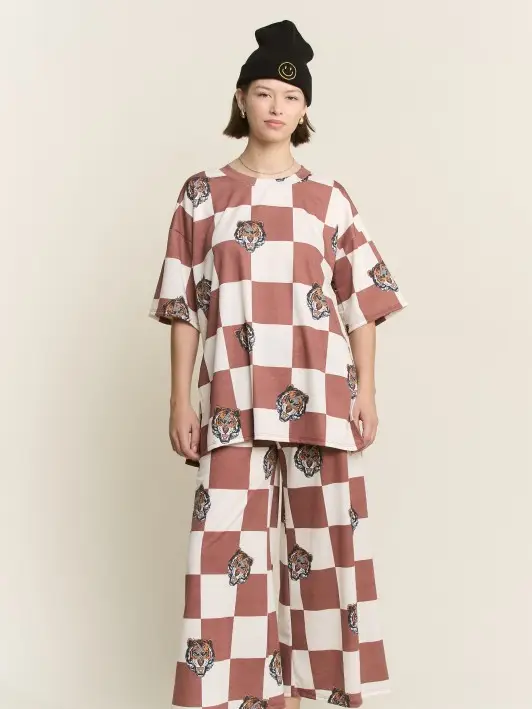 Checkboard Tiger Print Set