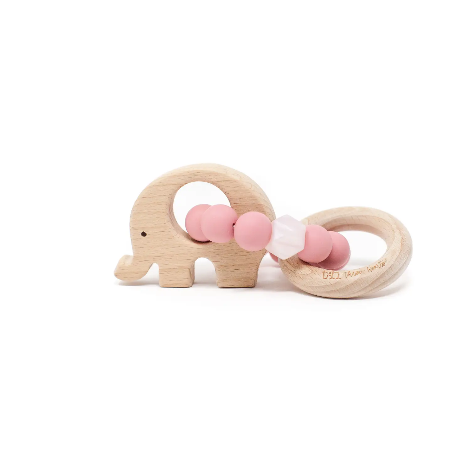Elephant Teething Rattle | Dusty Rose