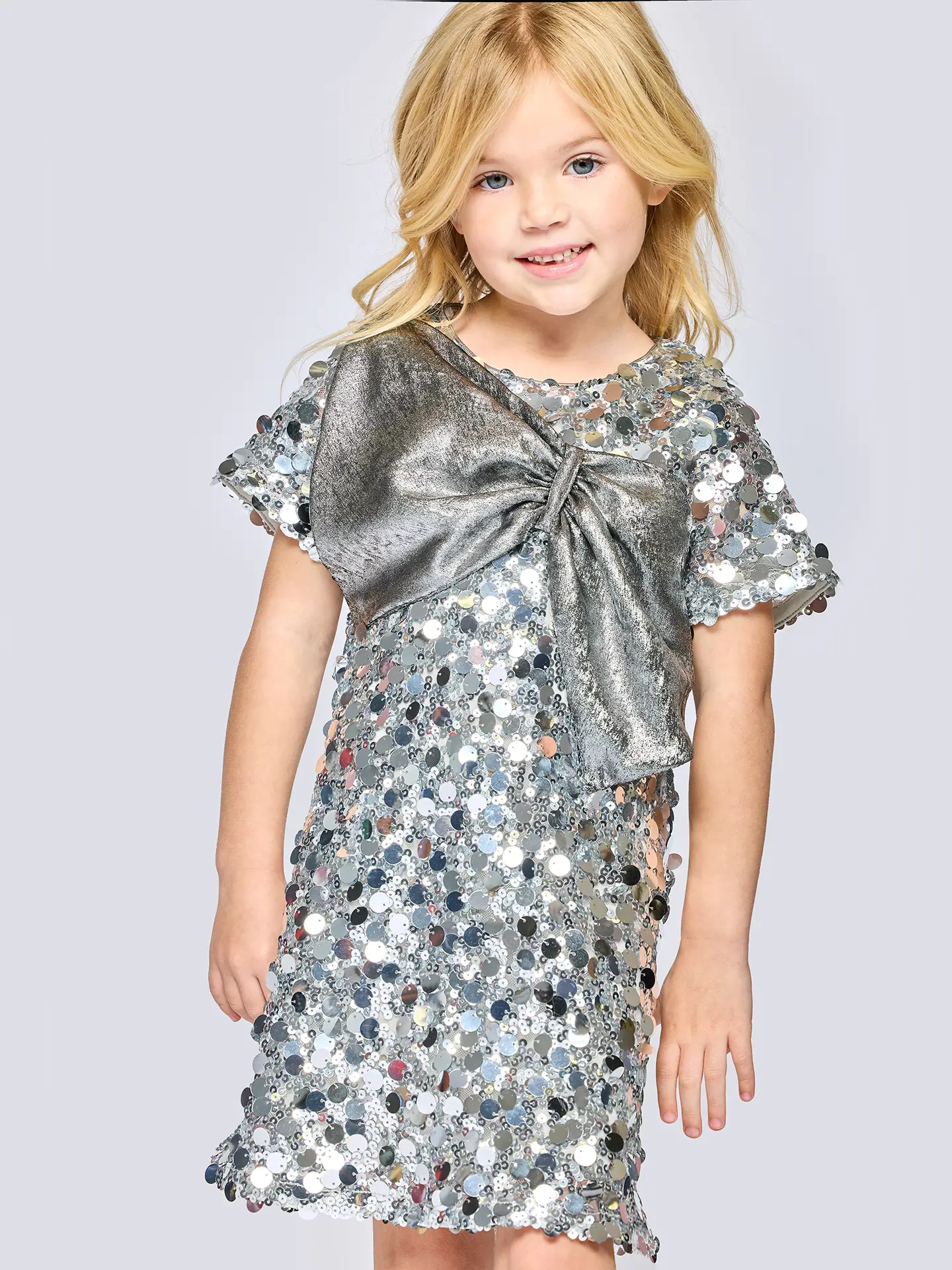 Sequin Dress W/Big Bow Detail