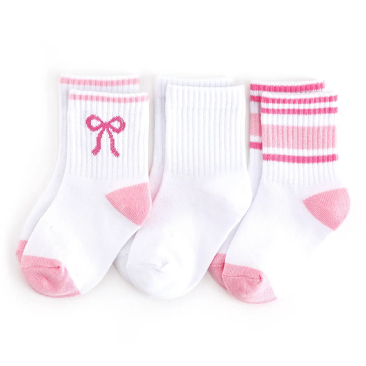 Crew Socks 3-Pack | White & Pink