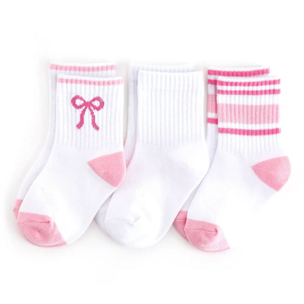Crew Socks 3-Pack | White & Pink