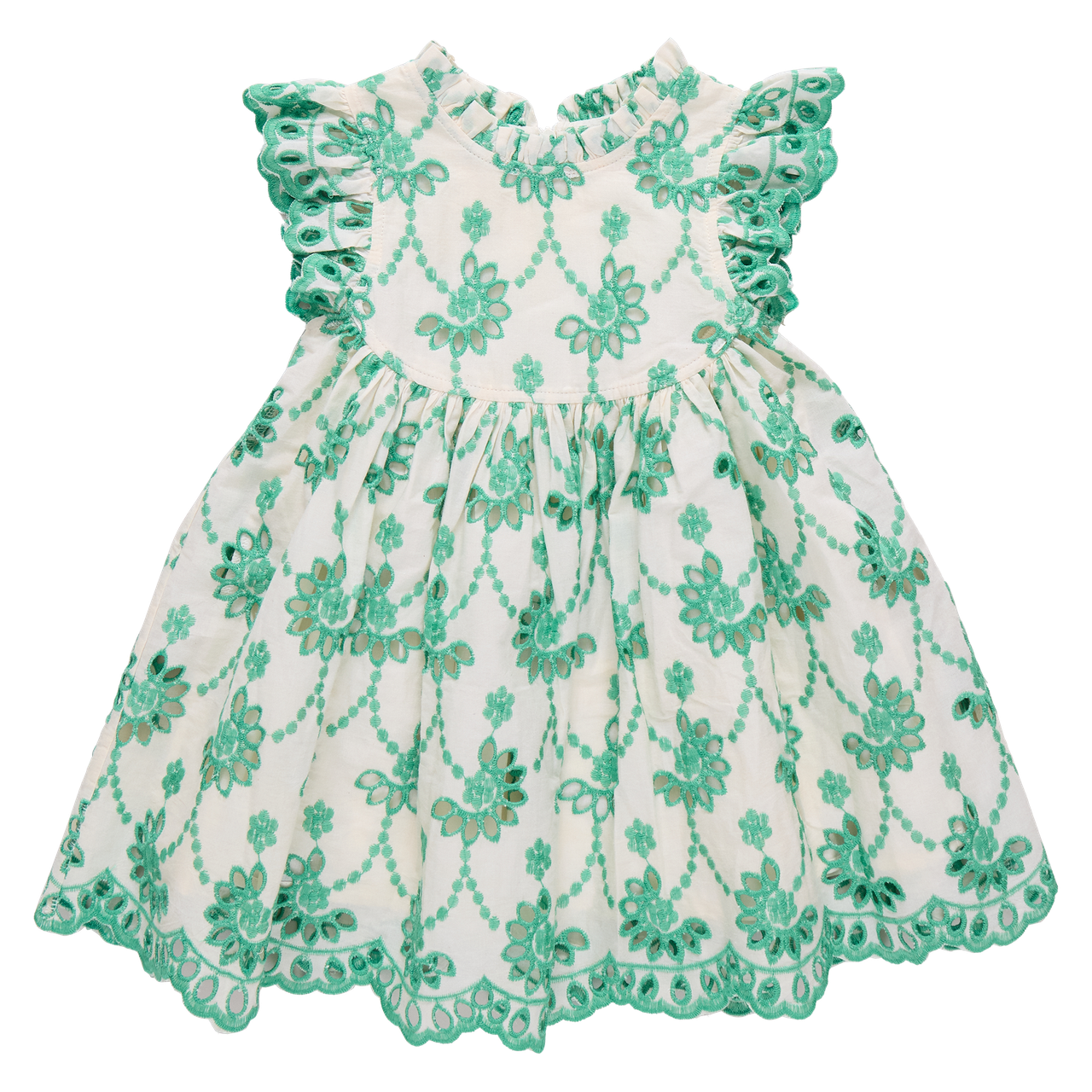 Girls Cynthia Dress | Kelly Green Eyelet