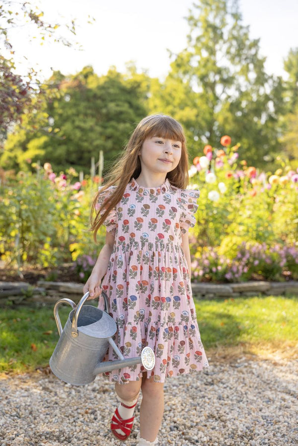Girls Jennifer Dress | Multi Flower Drop