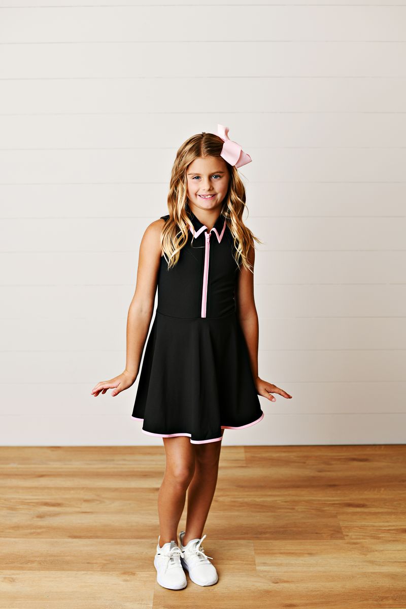 Courtside Black & Pink Tennis Dress