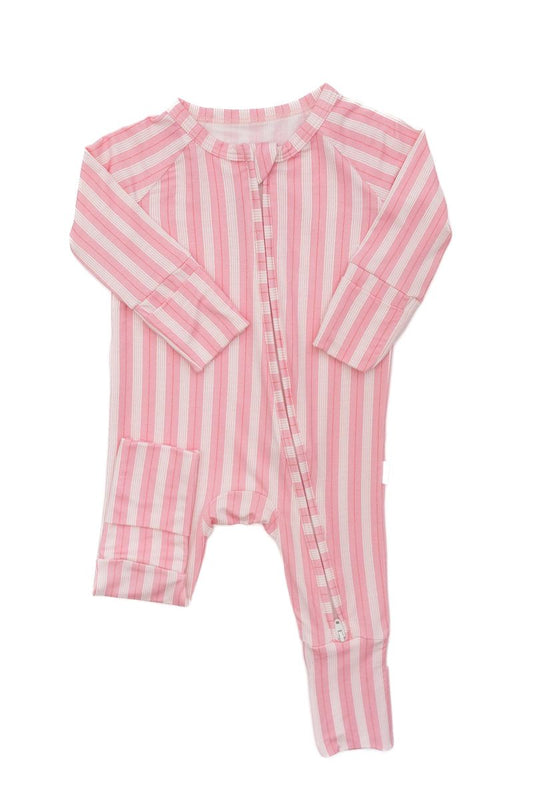 Pink & White Stripes Romper