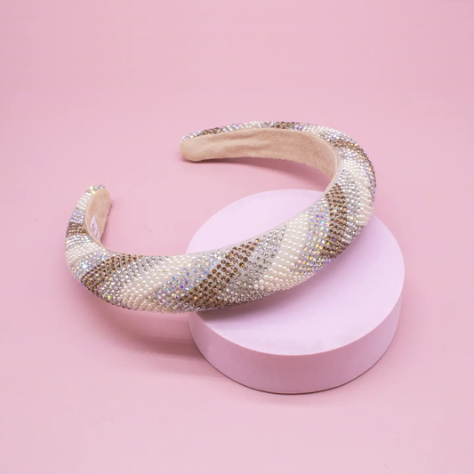 Rhinestone Headband | Padded Beaded Hair Band