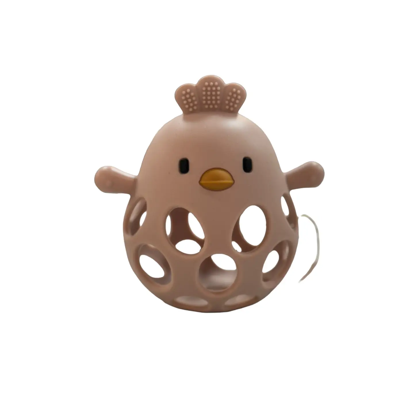 Silicone 3D Chicken Teether | Misty Rose