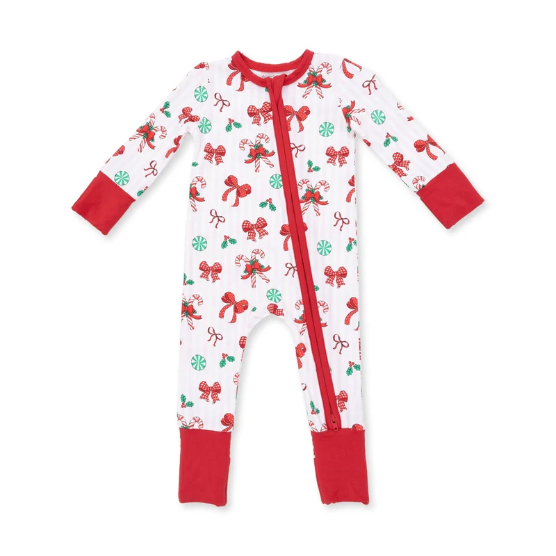 Bows & Candy Canes | Bamboo Convertible Romper