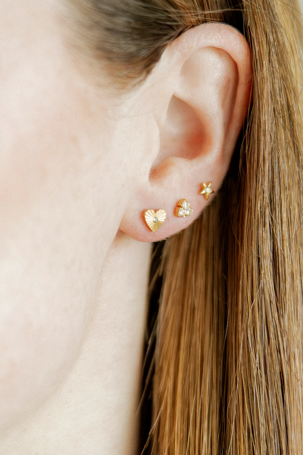 Screwback Stud Earrings | Andrea Heart