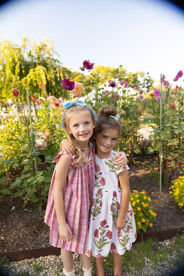 Girls Kaylee Dress | Burgundy Madras Plaid