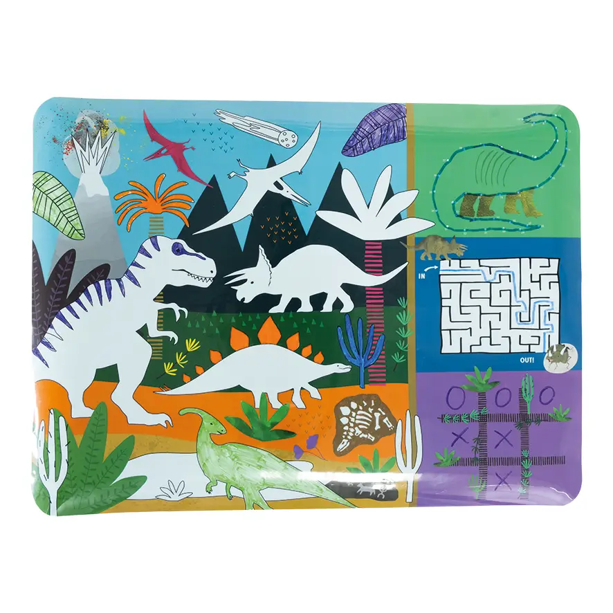 Dino Coloring Fun and Games Mat
