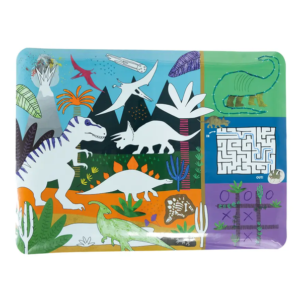 Dino Coloring Fun and Games Mat