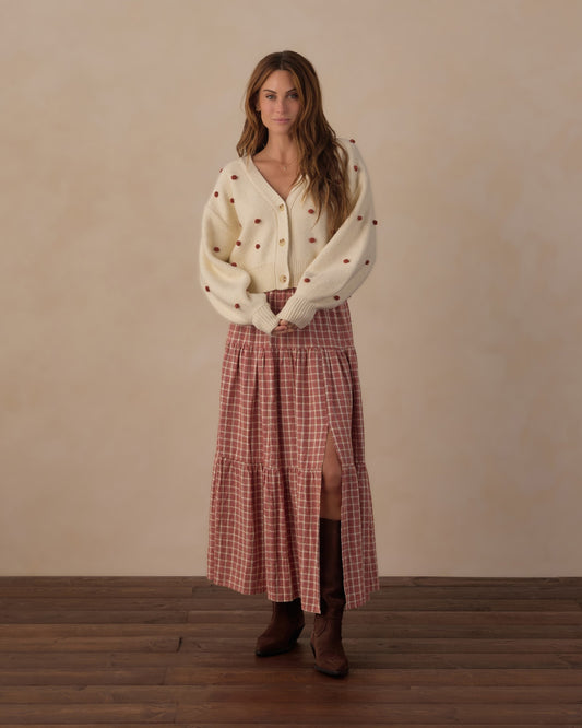 WOMEN'S TIERED MIDI SKIRT || VINTAGE PLAID