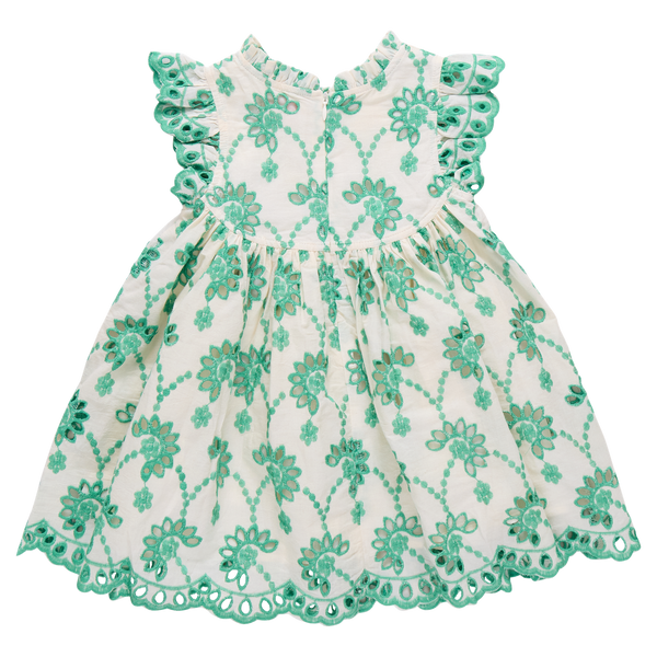 Girls Cynthia Dress | Kelly Green Eyelet