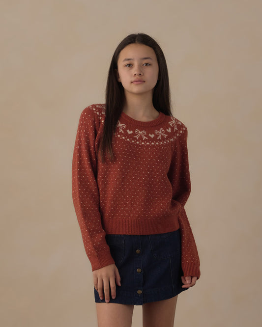 TEEN FAIR ISLE SWEATER ||  RUBY