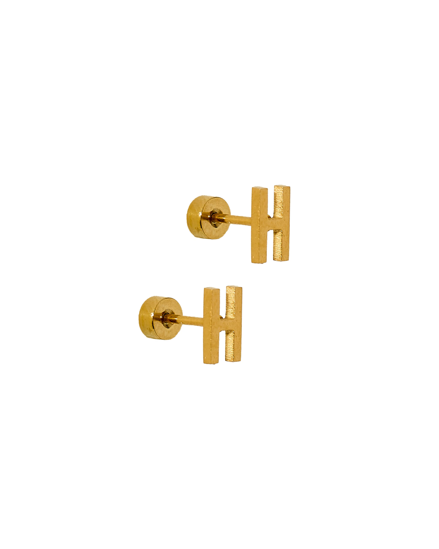 Screwback Stud Earrings | Initial H