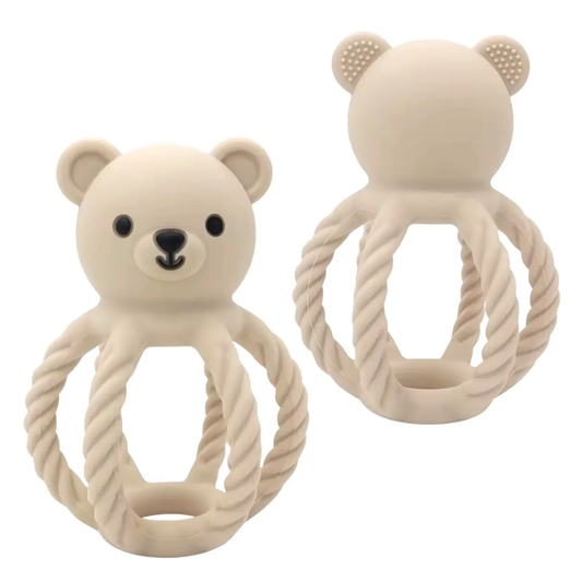 Silicone Teddy Rattle | Beige