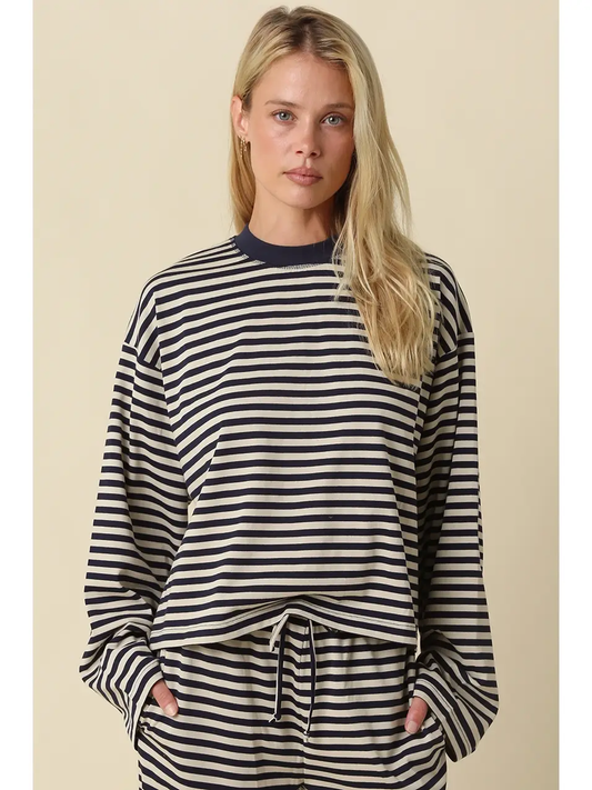 Sadie Stripe Lounge Top and Short Set