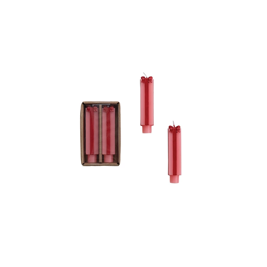 Taper Candles, Small | Pink and Red Bow