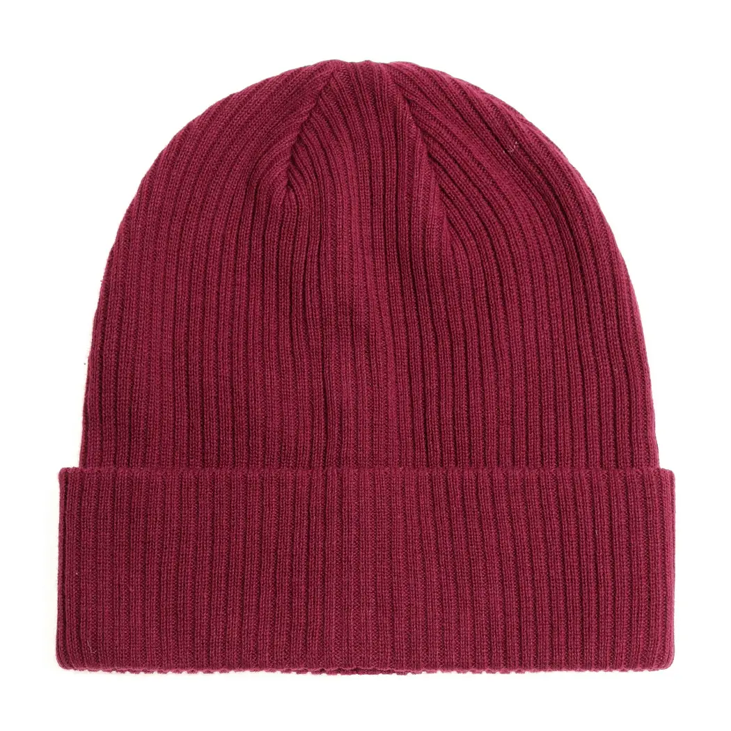 Cotton Knitted Beanie | Burgundy