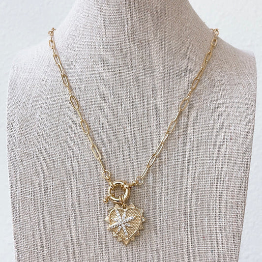 Polar Heart Necklace, Gold