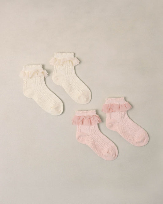 RUFFLE SOCKS || IVORY, BLUSH