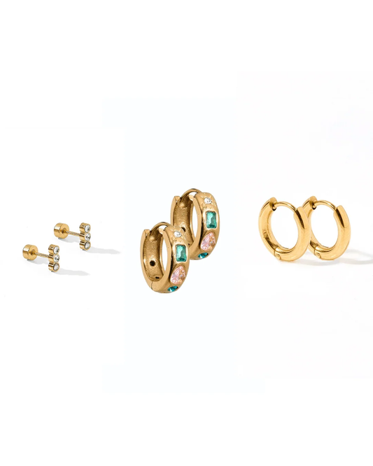 Huggie & Screwback Stud Set | Miami