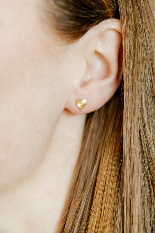 Screwback Stud Earrings | Andrea Heart