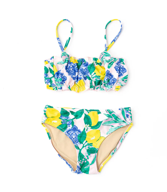 Smocked Girls Two-Piece Swimsuit | Santorini Citrus