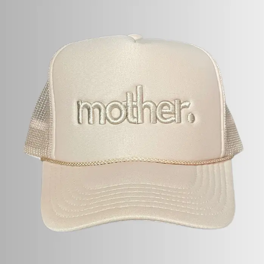 Mother Embroidered Trucker Hat | Sand