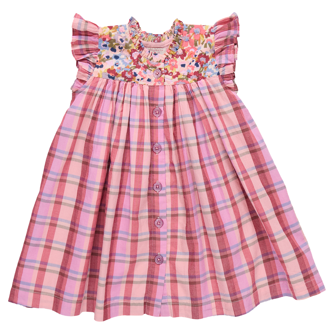 Girls Kaylee Dress | Burgundy Madras Plaid