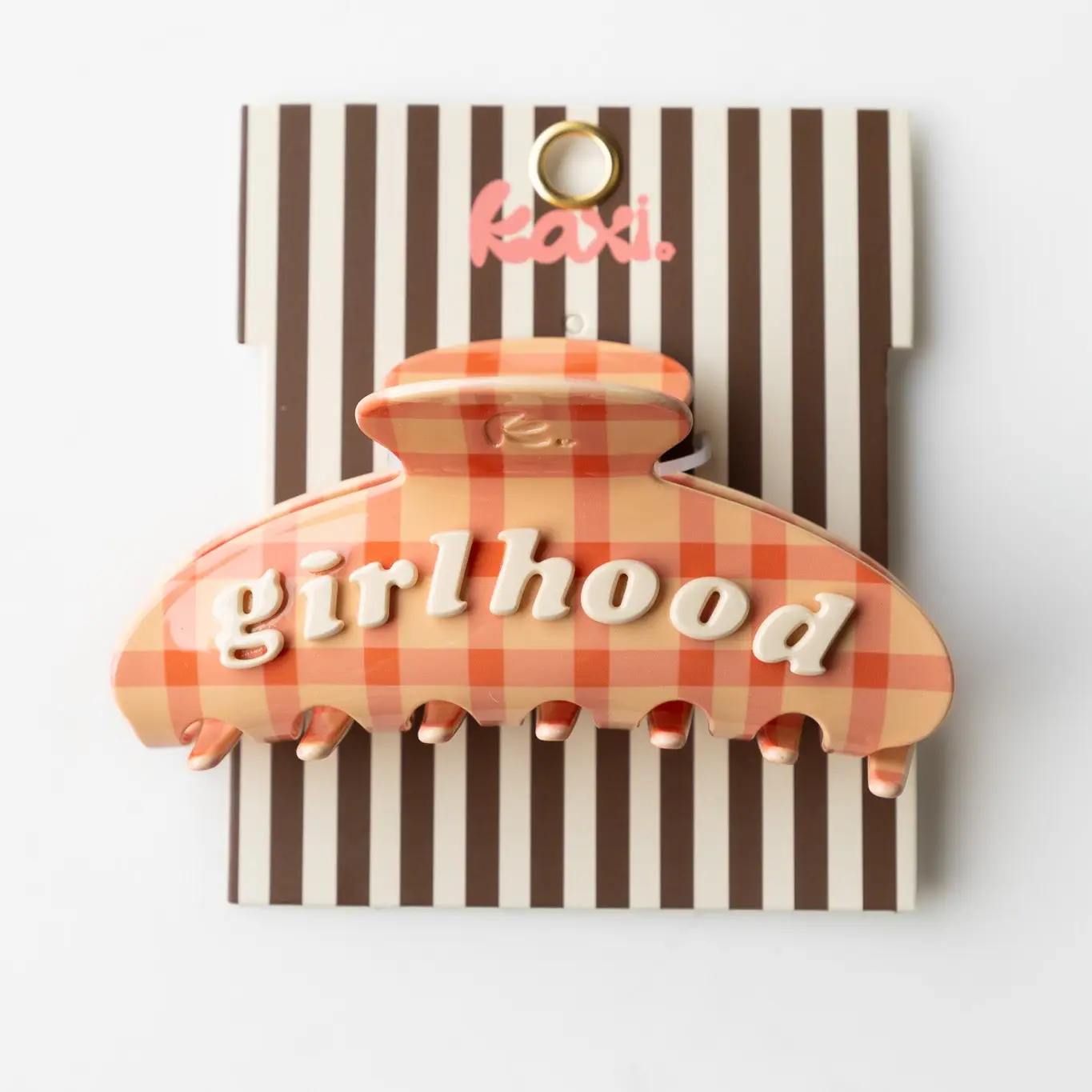 Girlhood Oversized Claw Clips | Pink Plaid
