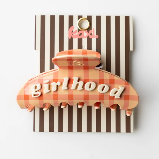 Girlhood Oversized Claw Clips | Pink Plaid