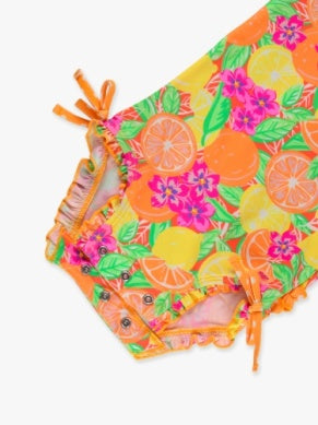 Long Sleeve One Piece Rash Guard Swimsuit | Neon Squeeze The Day