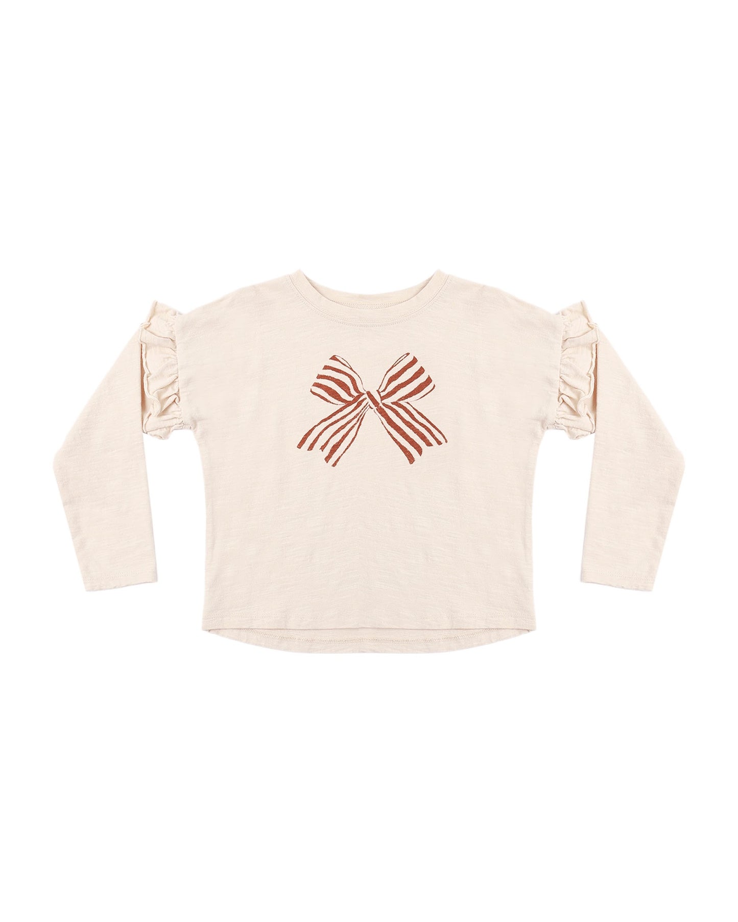 RUFFLE LONG SLEEVE TEE || BOW
