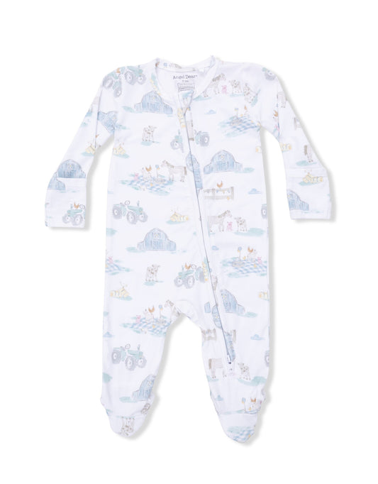 2 Way Zipper Footie | Farm Animal Party